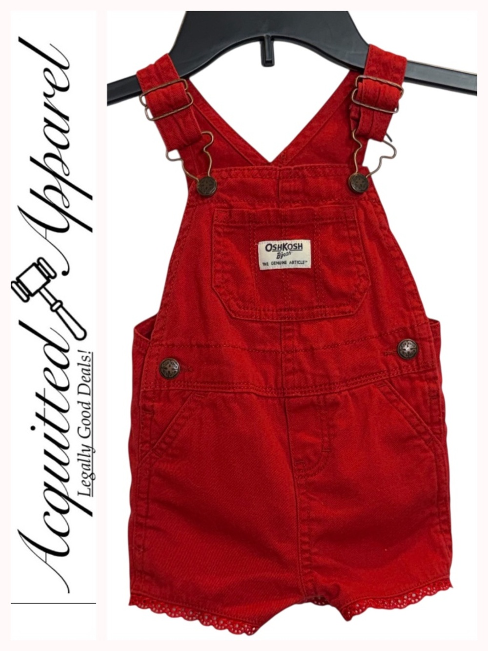 OshKosh B'gosh Bright Red Shortails 9 month